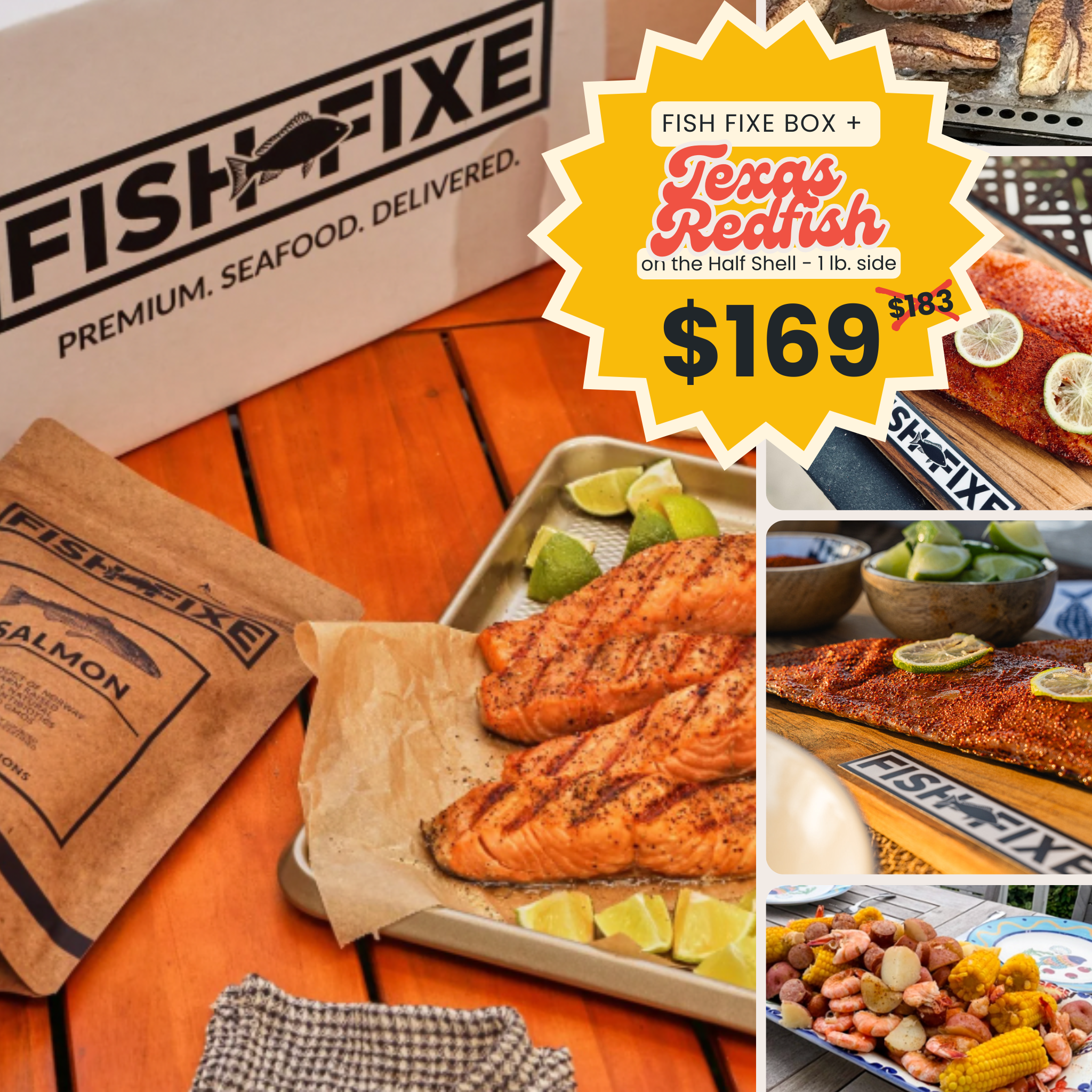 Fish Fixe Summer Box + 1 lb. Side of Texas Redfish