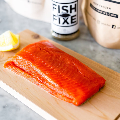 Picture of Fish Fixe Wild Caught Sockeye Salmon on a Cedar Plank
